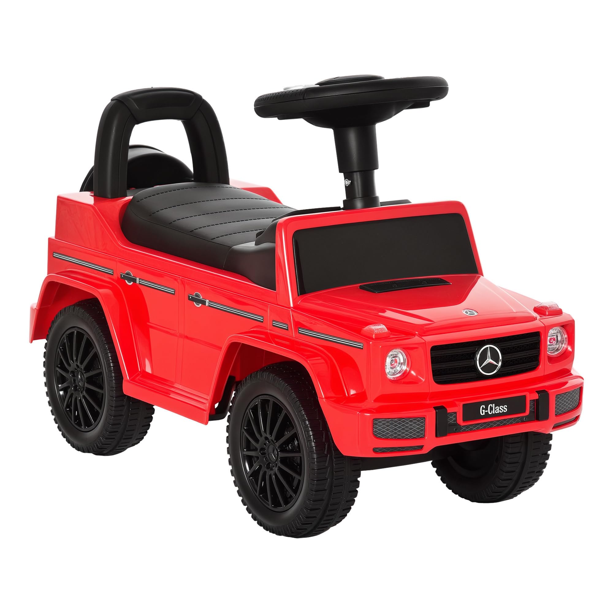 HOMCOM Camion Porteur Enfants véhicule à Pousser Licence Mercedes Benz 12-36 Mois Coffre klaxon phares Rouge