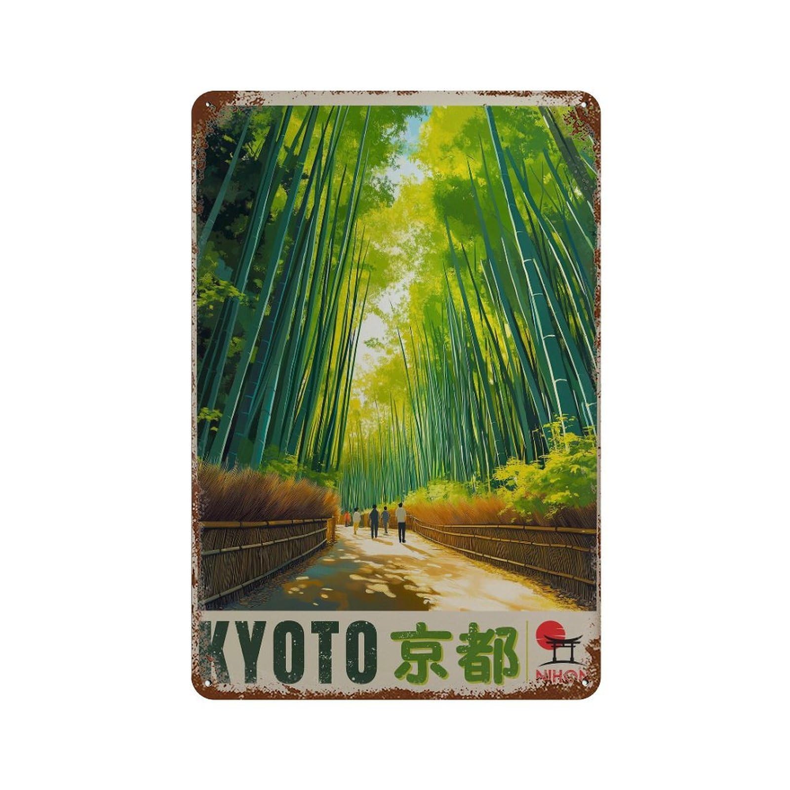 xiaoxiaoshen Arashiyama Bamboo Forest Kyoto Japan Travel (2) Wall Decor Art Metal Tin Poster Modern Home Decor Art Home Bar Shop Decorations Vintage Sign 30x20cm
