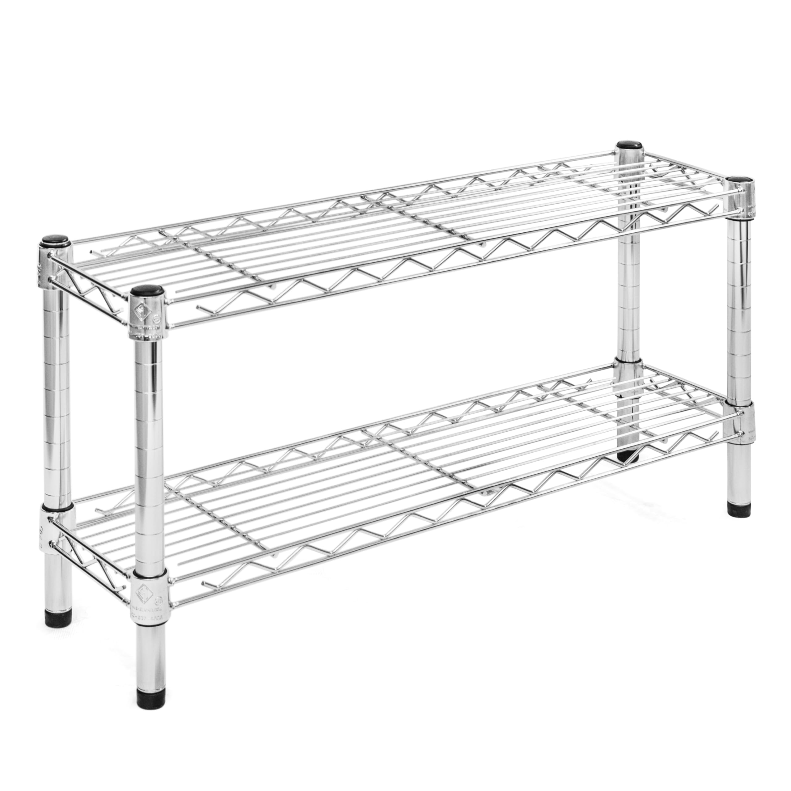 Shelving Inc. 8" d x 30" w Chrome Wire Shelving with 2 Tier Shelves, Weight Capacity 800lbs Per Shelf