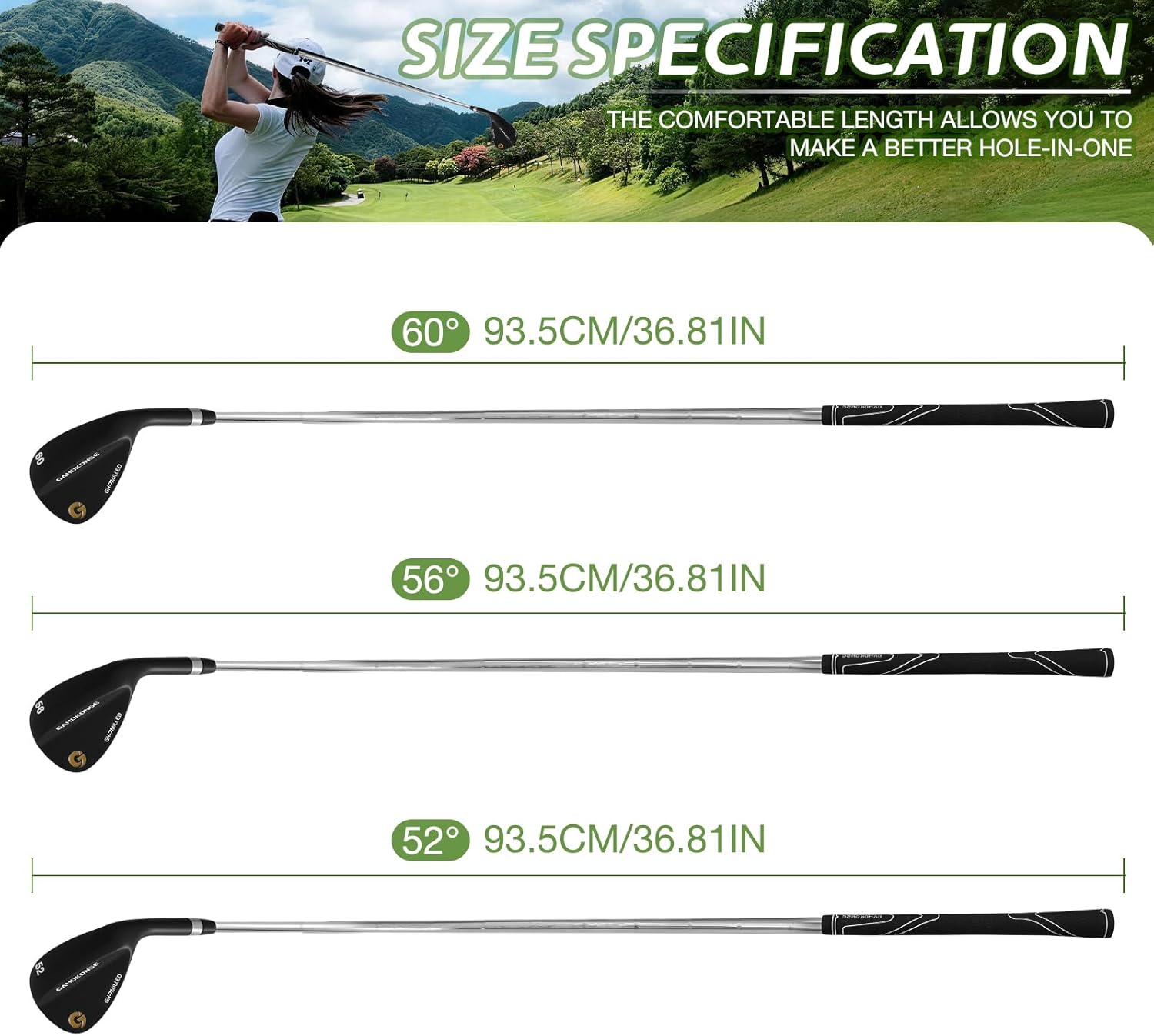 Premium Full Face Golf Wedge Set Right Hand – 52/56/60 Degree Forged Sand Wedge, Lob Wedge & Gap Wedge for Men, CNC Milled for Max Spin & Control