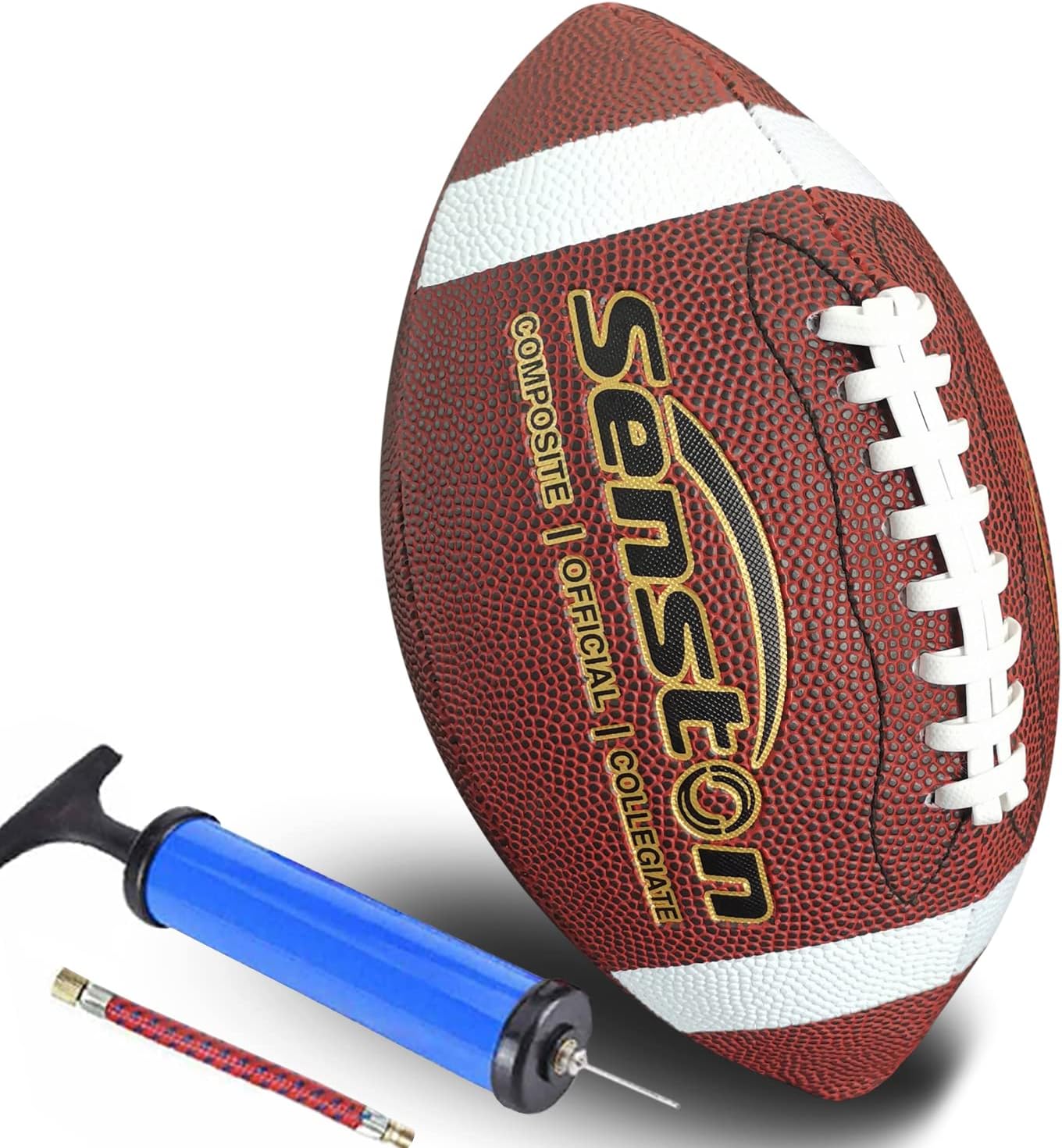 Senston Football Size 9/6/5 - PVC Composite Leather High School/Kids/Junior/Youth Football with Pump Size Football with Pump : Sports & Outdoors