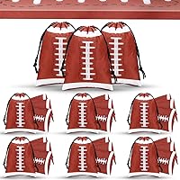 Berlune 24-Pack Football Drawstring Gift Bags 10x7 Inch - Sports Party Favors, Goodie Bags for Birthdays, Gym, Travel Storage