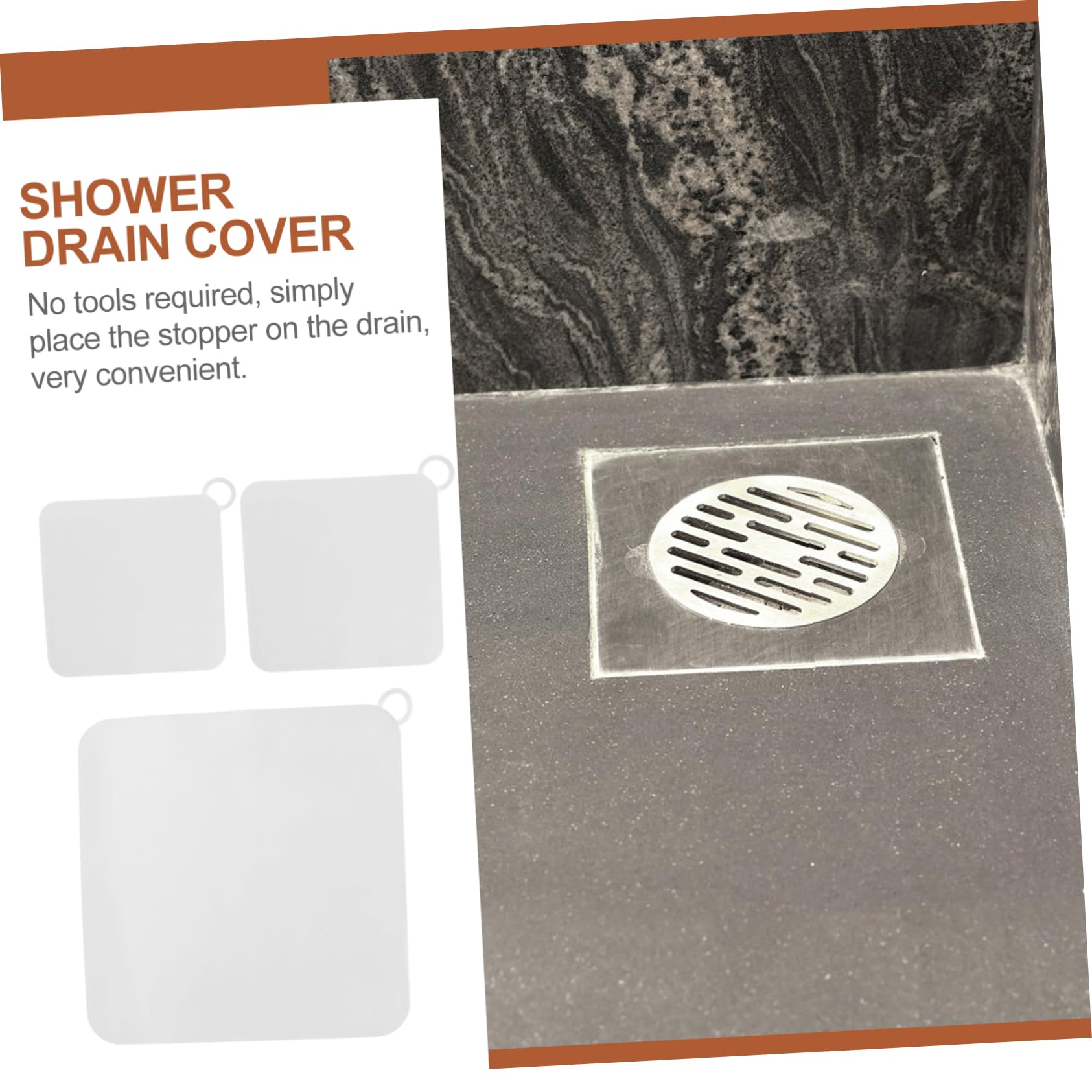 Luxshiny 3Pcs Rubber Shower Drain Covers Flexible Tub Water Stoppers for Bathroom Kitchen Drain Mats with Easy Installation Prevent Odors and Clogs