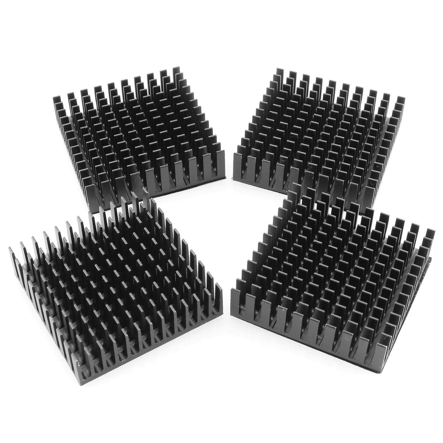 REES52 Aluminum Heatsink 4PCS 40x40x11mm Black Aluminum Cooling Fin Radiator with 3M Thermal Conductive Adhesive Tape for Cooling GPU IC Chips VRAM VGA RAM-image-32