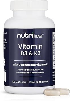 The Ultimate Bone Support Capsules | Vitamin D3 4000 IU, K2 MK-7 100mcg, Calcium & Vitamin C | 4-in-1 Daily Formula | 120 Capsules | Vegetarian | UK Made in a GMP Certified Facility