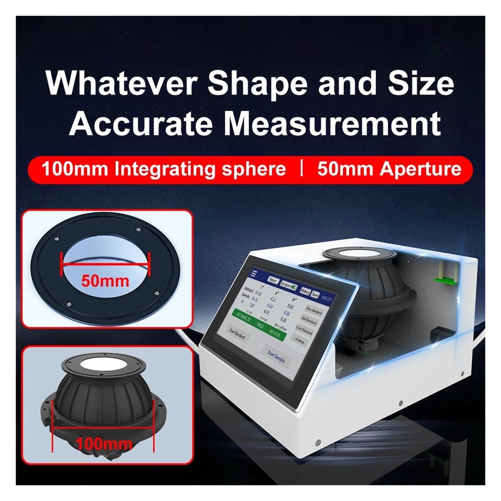 Spettrofotometro digitale LS177 Colorimetro da tavolo D/8 | Dispositivo di misurazione del colore Masterbatch LED a spettro completo 400-700 nm