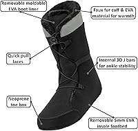 Vista 4 de Alpine Swiss Botas de snowboard para hombre, impermeables, con forro personalizado, flexión media para montar en toda la montaña, botas de nieve