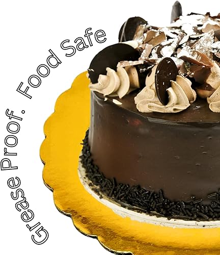 Miniatura 3 de Tablero redondo de pastel festoneado dorado de 10 pulgadas, 25 piezas