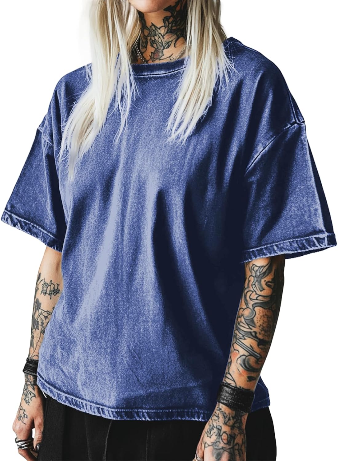 Womens Short Sleeve T-Shirt Casual Oversized Graphic Tees Summer Plus Size Shirts Trendy Crewneck Tops