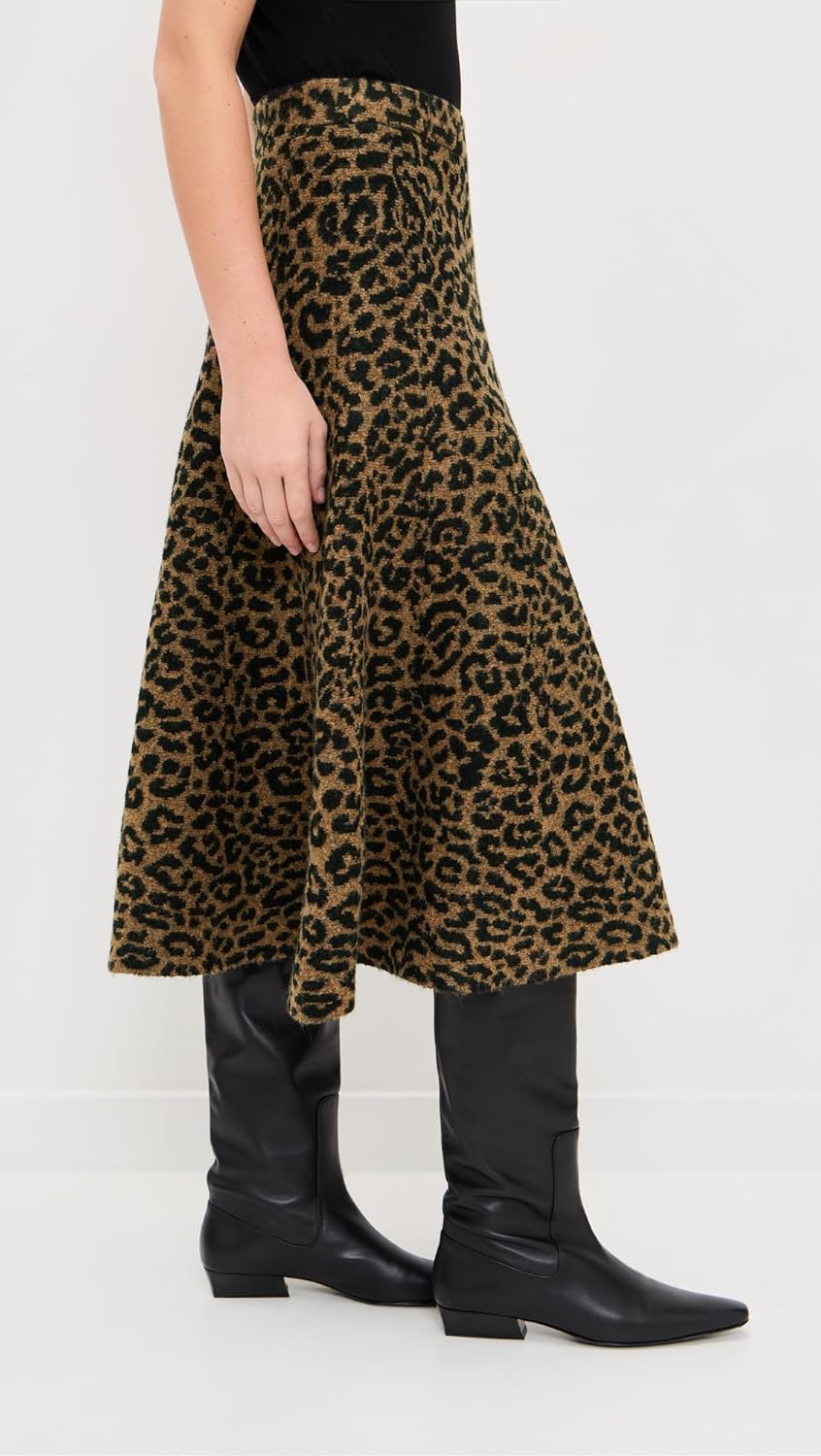 LE BOP Women's Cheetah A Line Skirt