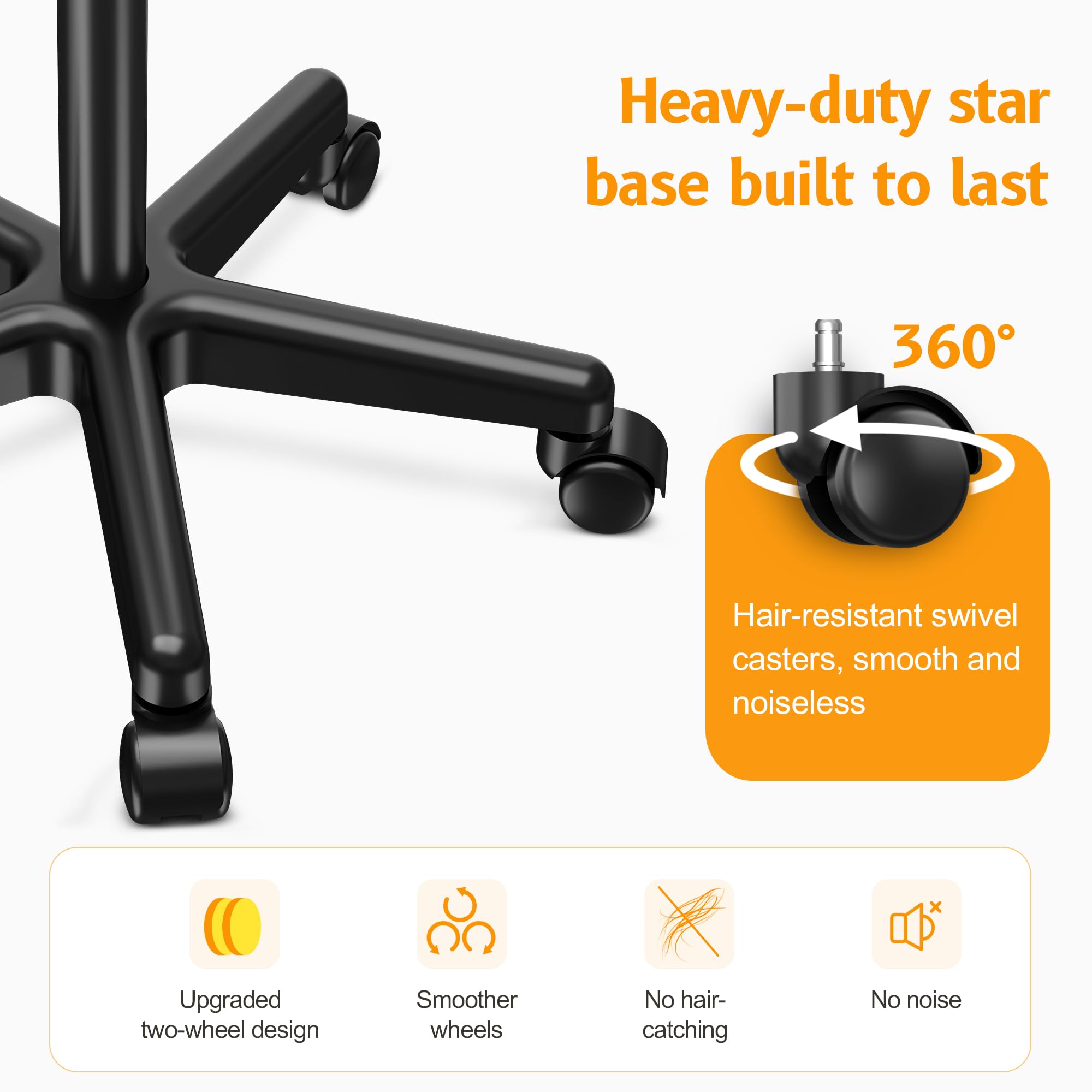 DEER BEAUTY Salon Tray on Wheels - Premium Aluminum Tattoo Tray Rolling Trolley - Adjustable Salon Service Rolling Tray Hairdresser Cart with Clinic Spa Rolling Tray Wheels (): Black