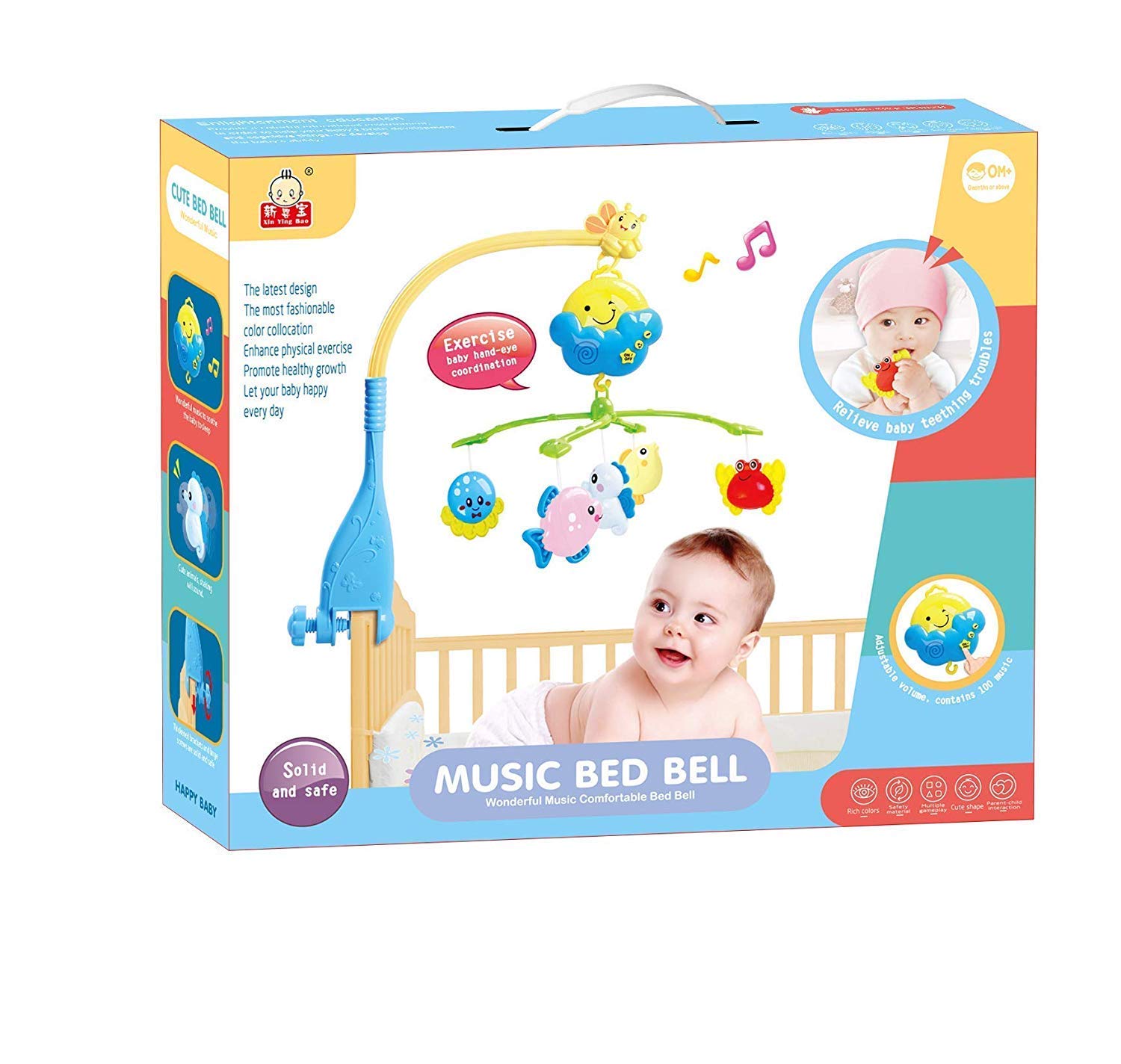 Buy BabyGo Rotating Moon Musical Rattle Cot Mobile for Cradle Toy and ...