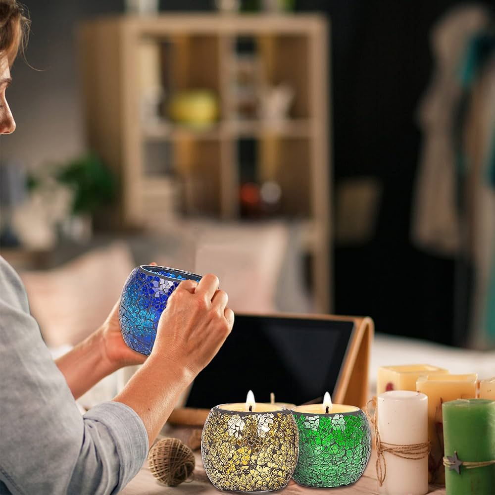 Amazon.com: Rancco Glass Votive Candle Holder for Tealight