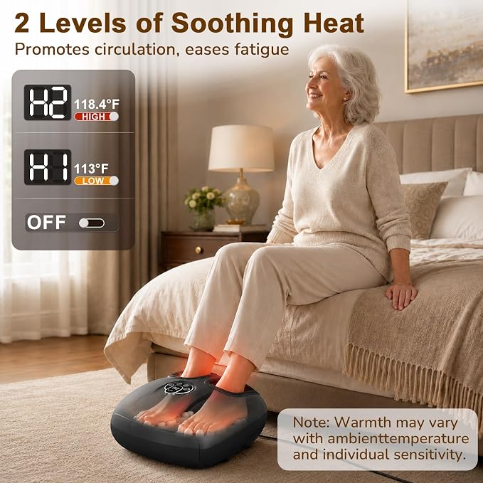 Masajeador Shiatsu para pies con calor y alivio miniatura 4