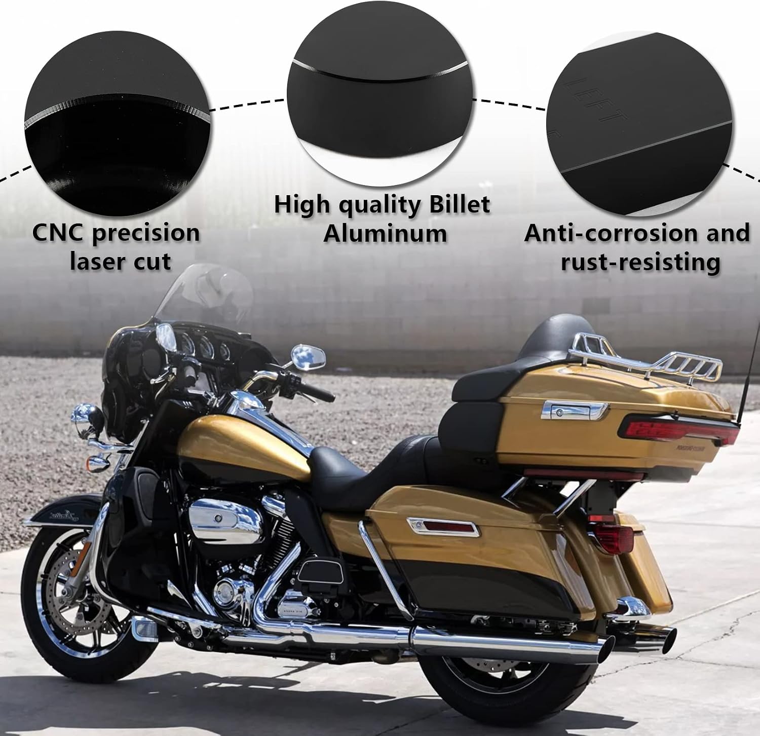 PSLER Trunk Luggage Relocator Kit Mount Tour Pak Pack Extend Plate Rack Adjustable 1''-3'' for Touring Road King Electra Street Road Glide Trikes Tri Glide 2014-2022