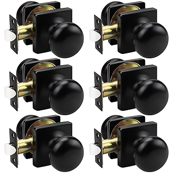 GOBEKOR 黑色无钥匙室内门把手 6件套