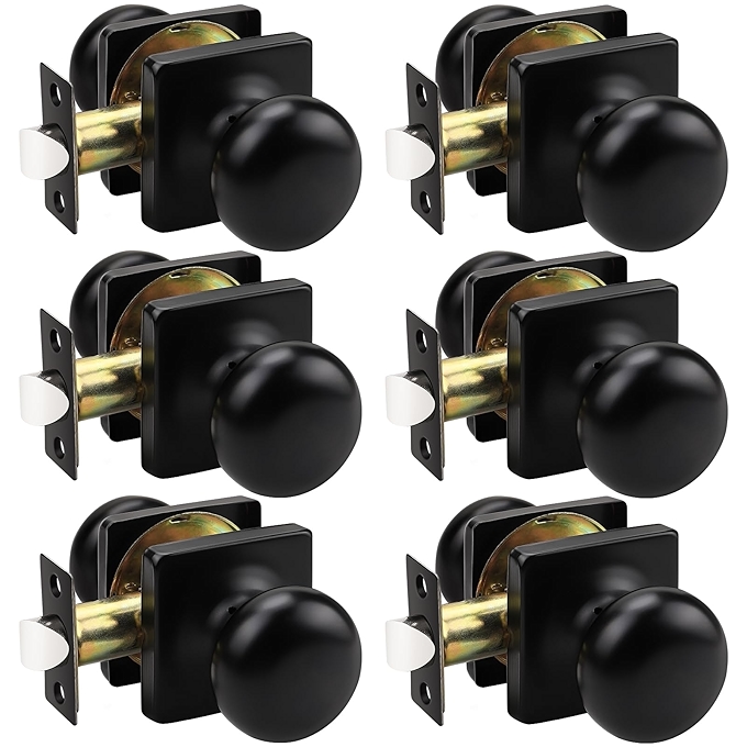 GOBEKOR 黑色无钥匙室内门把手 6件套