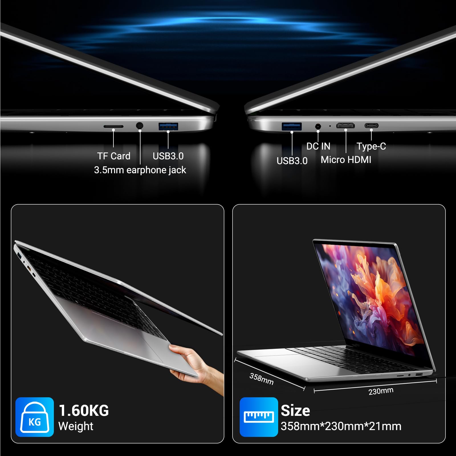 SADSYMB Laptop 15.6 Inch, Win11 PC Laptop 16GB RAM 512GB SSD N95