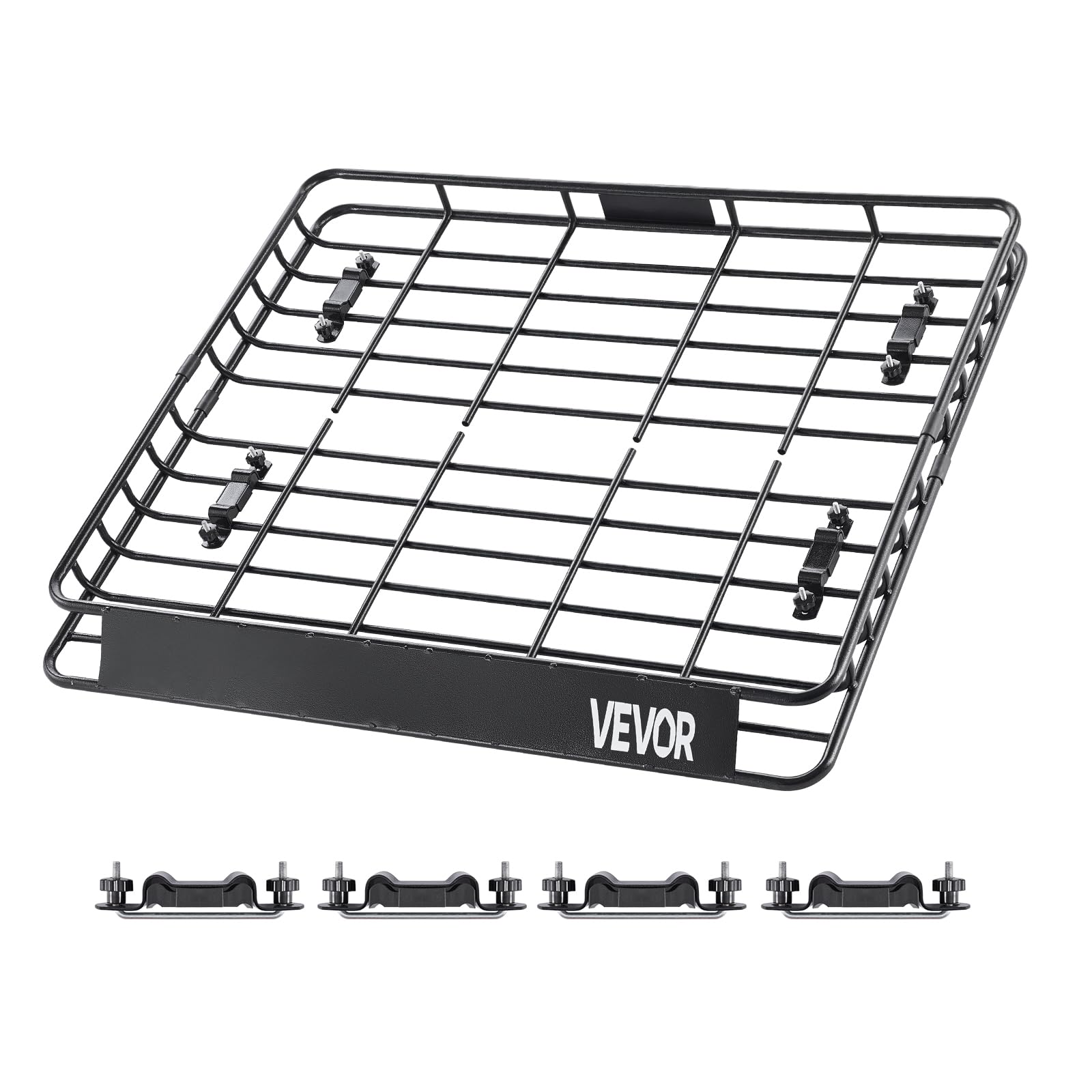 VEVOR Dachgepäckträgerkorb Autodachkorb (1095 x 1270 x 105 mm) universeller Dachgepäckträger aus rostfreiem legiertem Stahl mit 68 kg Max. Tragkraft, Autodach-Gepäckträger für SUV LKW