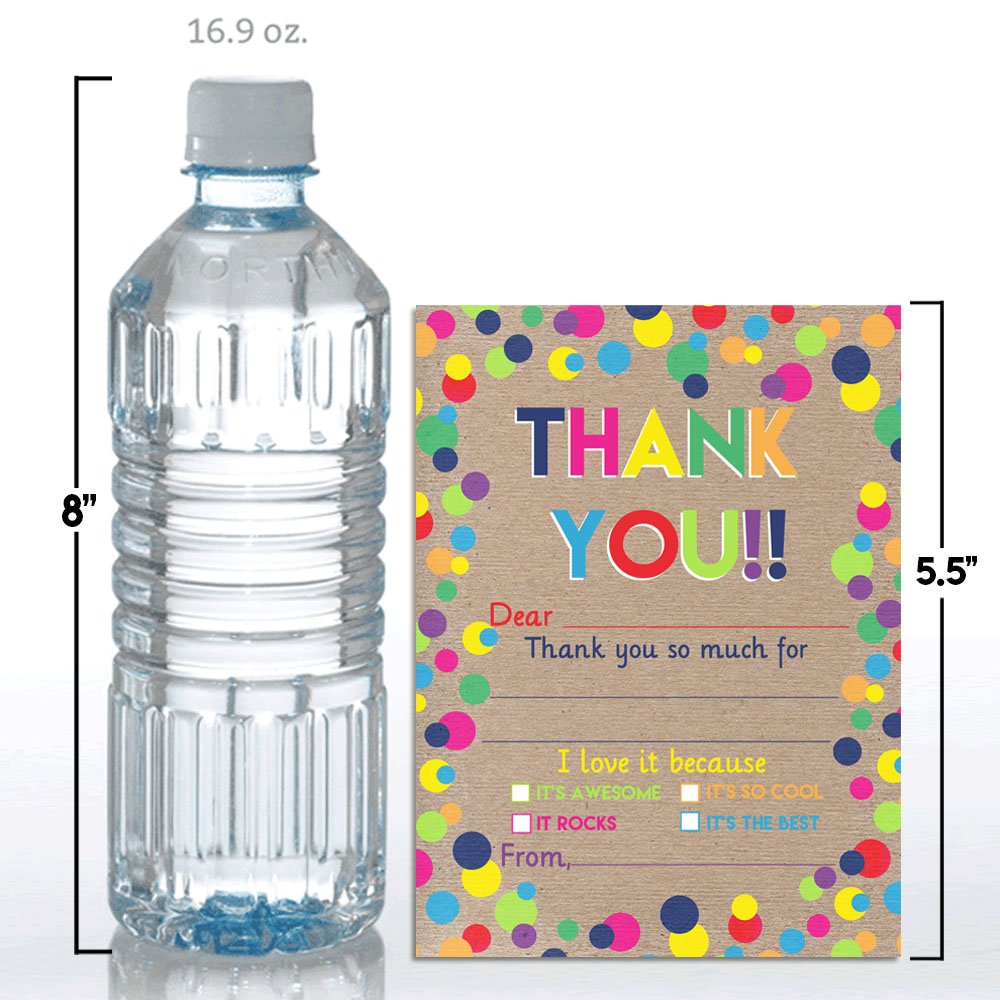 AmandaCreation Dankeskarten Für Mädchen – 10,2x14 Cm – Süße Slime-Designs Mit 10 Weißen Umschlägen – Persönlich Beschreibbar