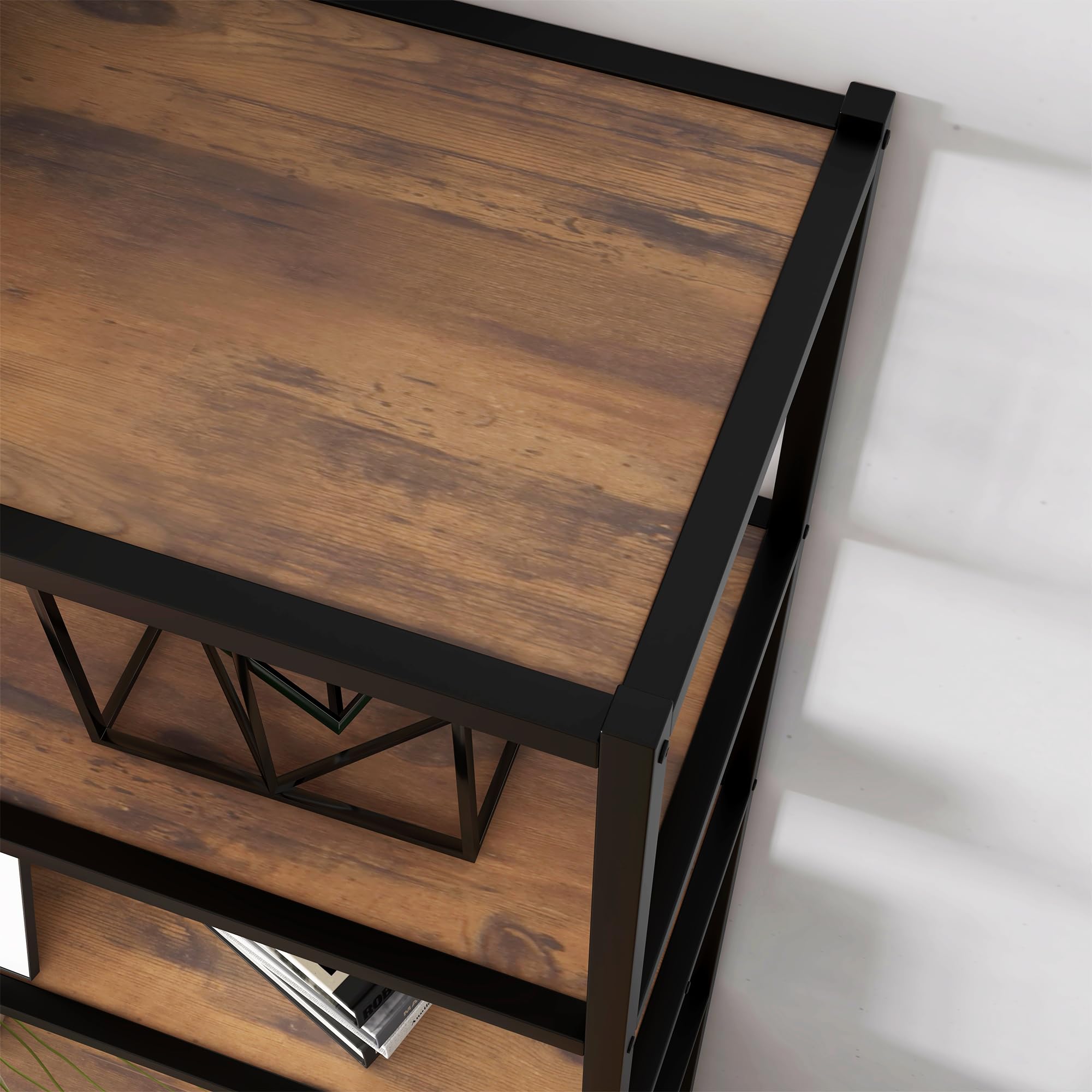 HOMCOM Scaffale Libreria Vintage 3 Ripiani in Legno Nero 76x33x162.5cm