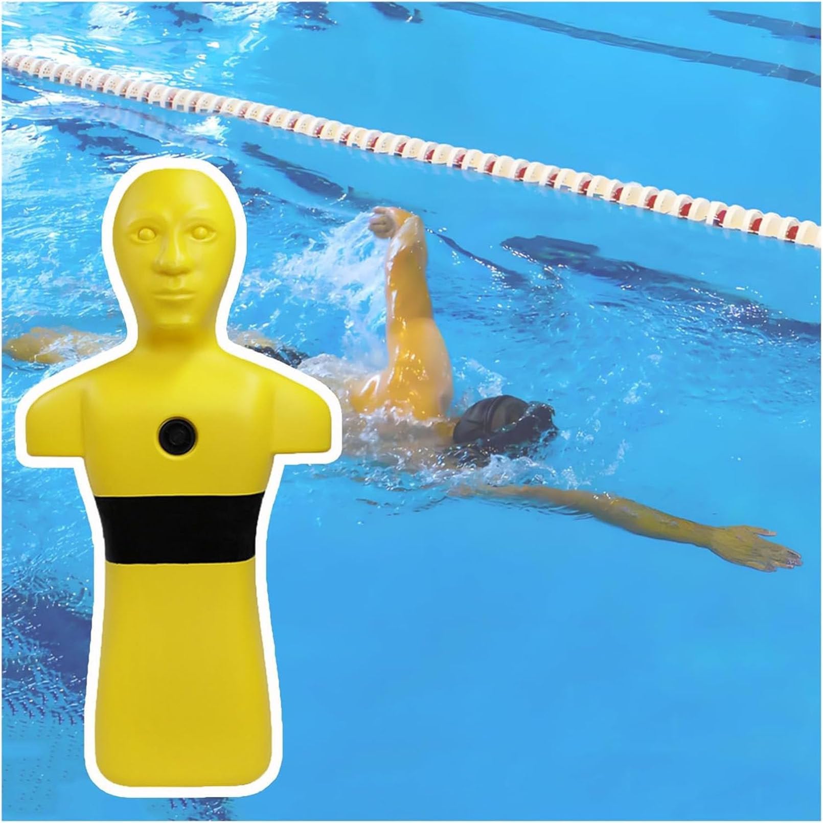 Mannequin d'entraînement au sauvetage de piscine avec orifices d'évacuation
