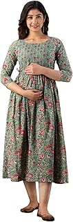 Vivan Enterprises Women's Pure Cotton Maternity Gown/Maternity Wear/Feeding Gown A-line Maternity Feeding Dress/Maternity ... Price In India
