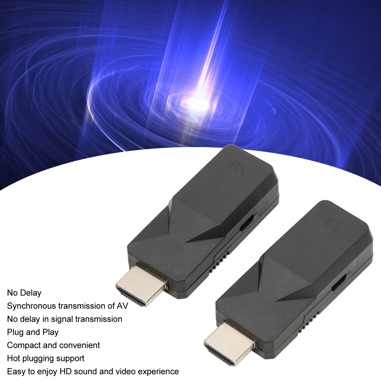 Extender HDMI 50 m su singolo Cat6/Cat7/Cat5e, 1080P singolo cavo Ethernet amplificatore di segnale trasmettitore ricevitore, adattatore di estensione HDMI a bassa latenza, supporto HDCP 1.2