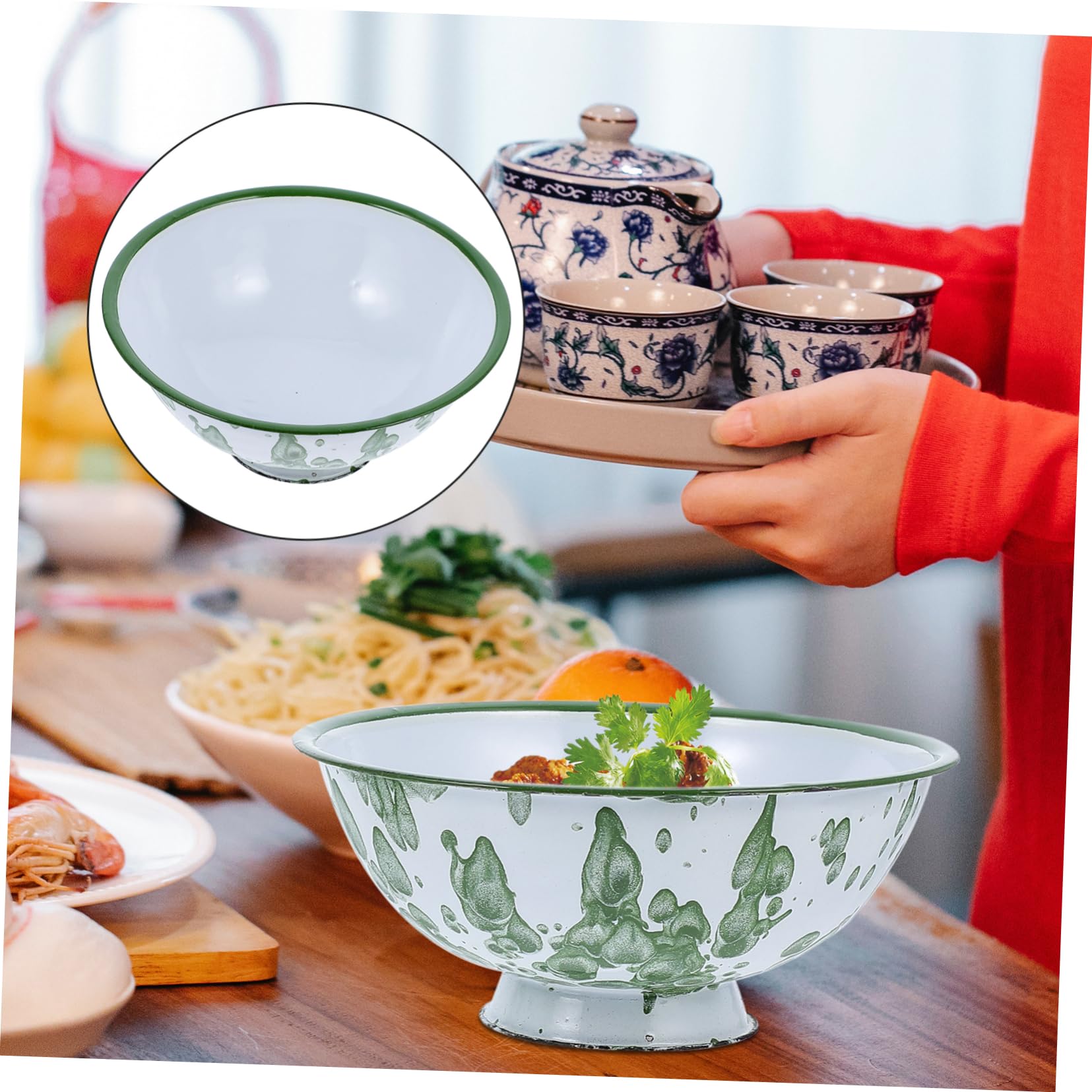 Amazon.co.jp: 2 個 ホーロー ボウル ラーメン ボウル 電子レンジ対応 