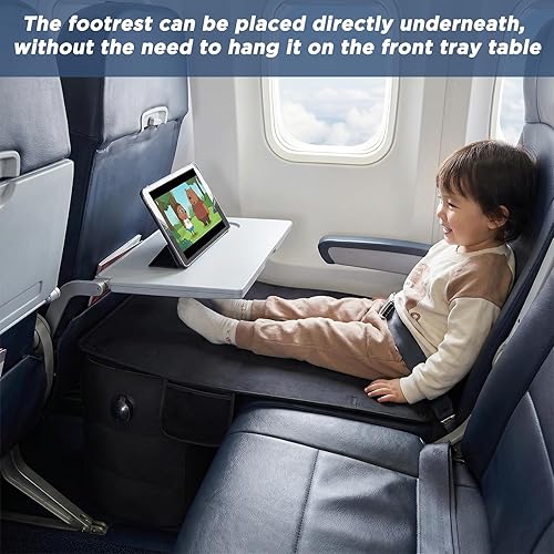 Miniatura 3 de Cama de avión para niños pequeños | Extensor de asiento de avión para niños | Fácil de instalar para avión, tren, automóviles | Artículos esenciales