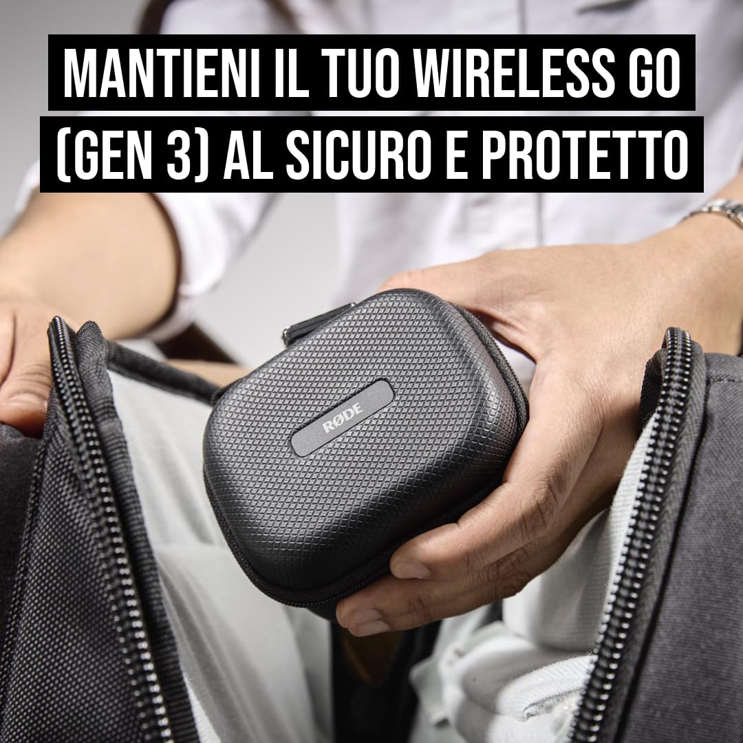 RØDE Charge Case+ | Custodia di ricarica per il Wireless GO (Gen 3) con due ricariche complete extra per un totale di 21 ore di durata della batteria e trasferimento dati