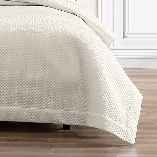 Miniatura 7 de Pure Parima Juego de colcha acolchada de diamante súper suave para todas las estaciones, 100% algodón egipcio Giza, 1 colcha y 2 fundas de almohada