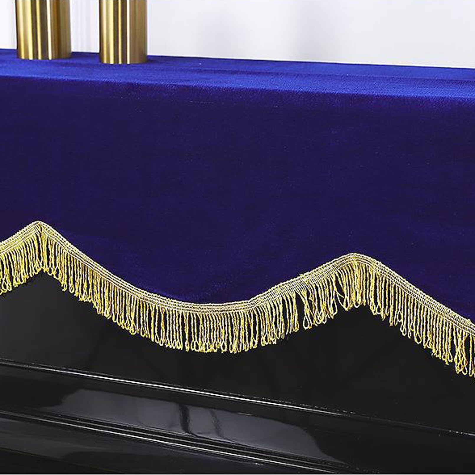 Cutfouwe Klavierabdeckung,Abdeckung Für Klaviertastatur, Klavierabdeckung Stoffkunst Vertikales Klavier Abdeckung,Blau,200x150cm