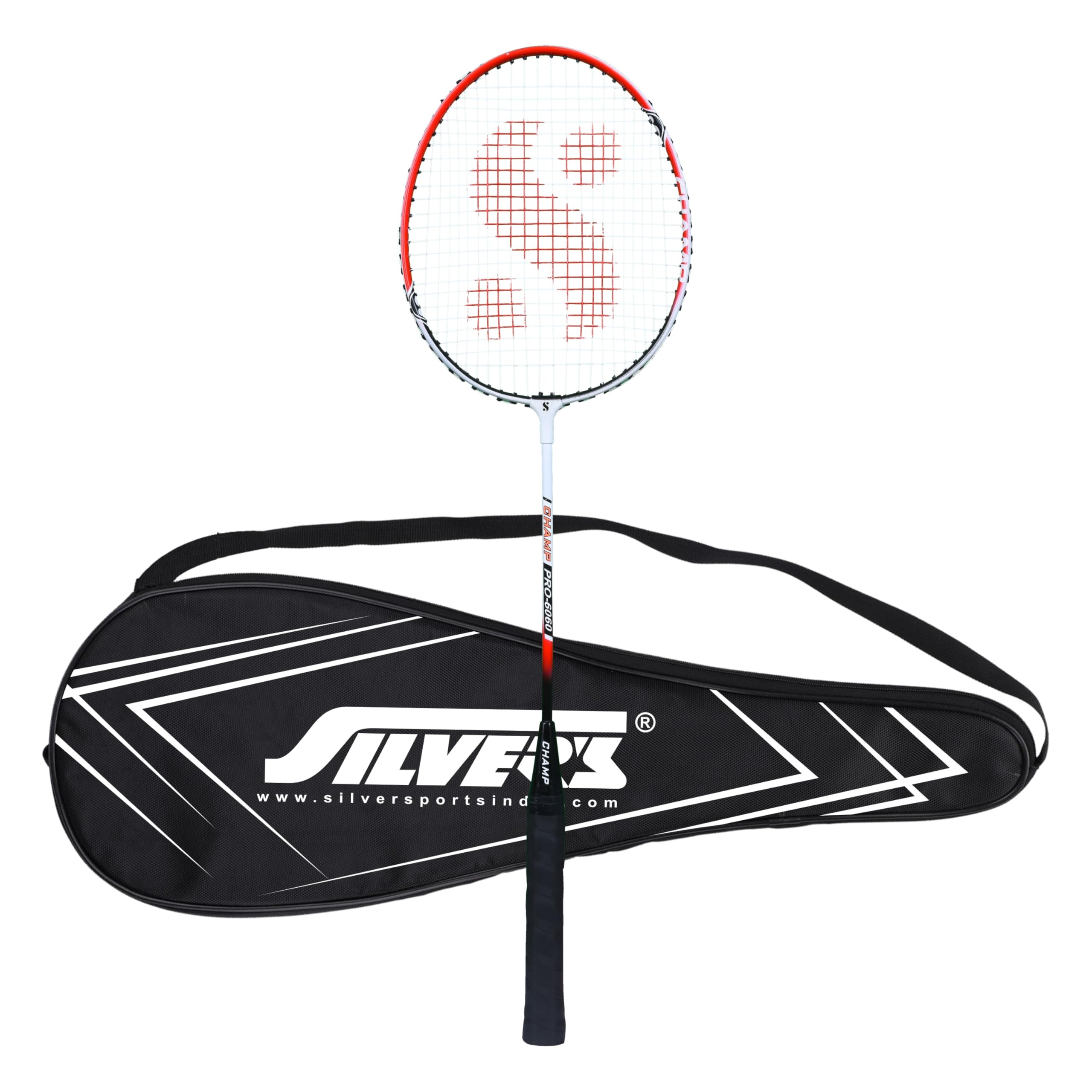 Silver's Aluminium Champ Badminton Racket with Full Cover(Red/White)