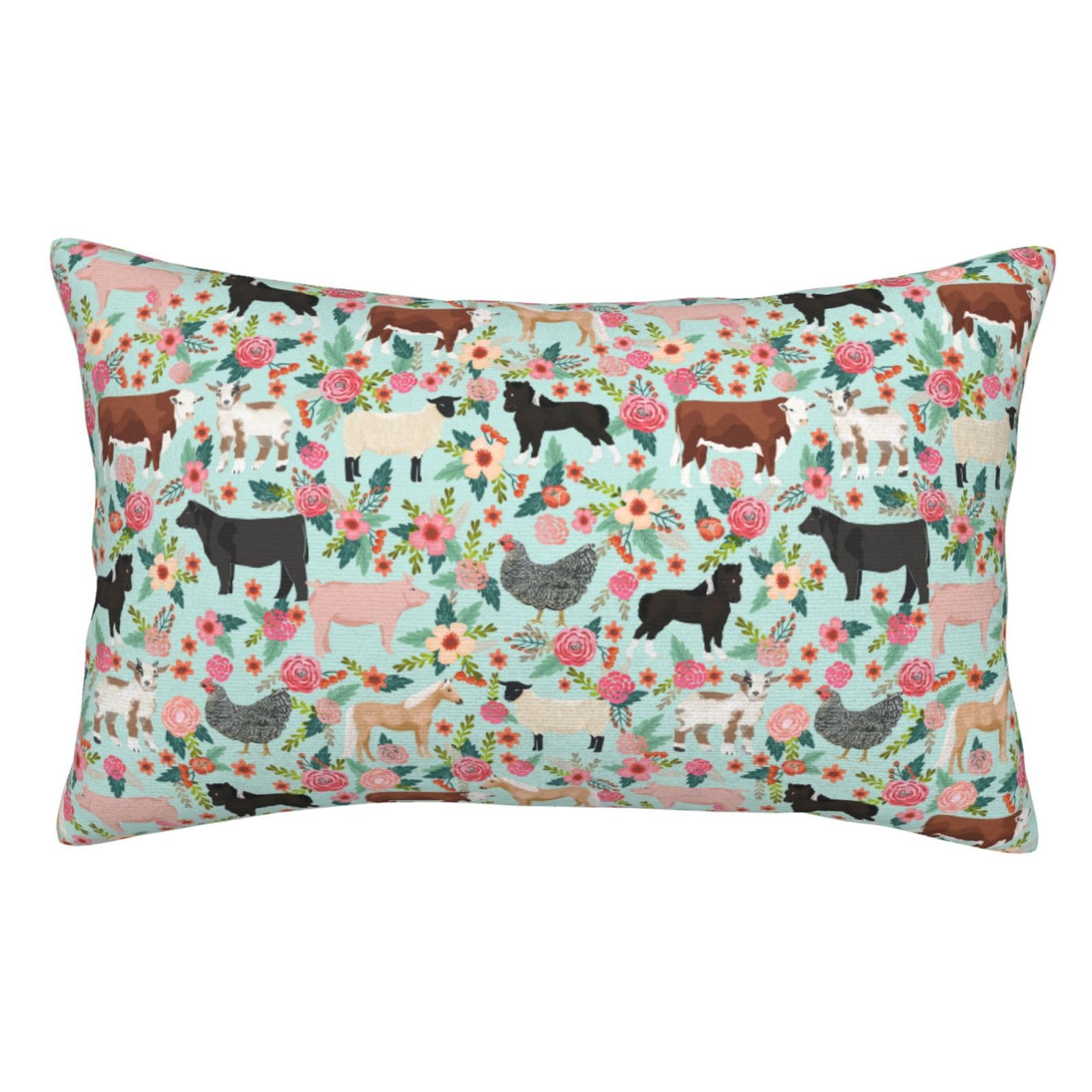 Soft Plush Pillow Cover For Sofa & Bed, Farm Animal, Standard Furry Throw Pillow Case 50x75 cm, Decorative Cushion Cover For Bedroom Living Room Decor, Hidden Zipper Pillowcases For All Seasons