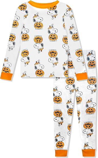 Peanuts Toddler Halloween Pajamas - Kids Snoopy 2 Piece Boys Girls PJ Set For Holiday, Long Sleeve & Pants - Official License