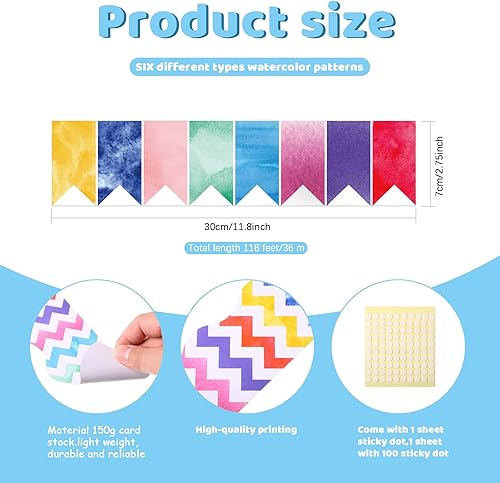 Miniatura 9 de Containlol Bordes de tablero de anuncios de Navidad, invierno y otoño, de 118 pies, borde troquelado, borde festoneado para el aula de Navidad,