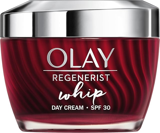 Olay Regenerist Whip SPF Face Moisturiser 50ml, SPF30 Anti Aging Face Cream For Women, Ideal Base for Make Up, with Niacinamide