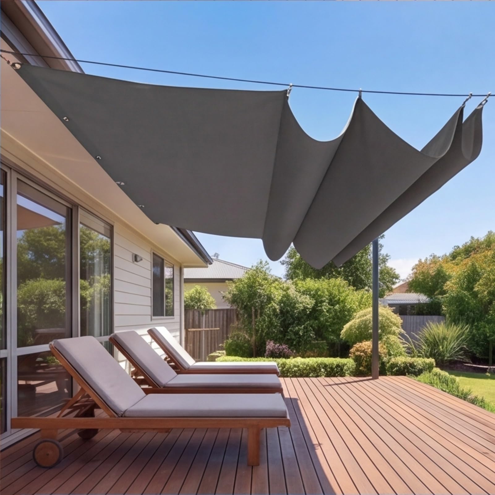 Voile d'ombrage à vague pour pergola créez une zone d'ombre fraîche dans le jardin