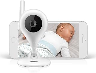 reer BabyCam Video Baby Monitor and IP Camera, Easy to Install, Control via Free App IP BabyCam White 1 Piece (Pack of 1), Wireless