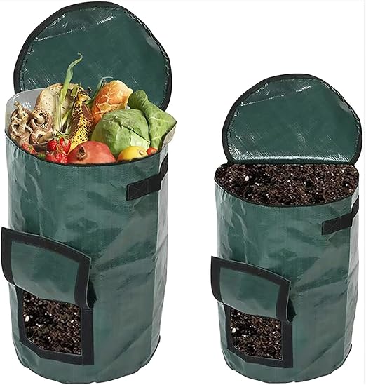 Garden Composting Bags, Extra Large Trash Bags with Zipper
