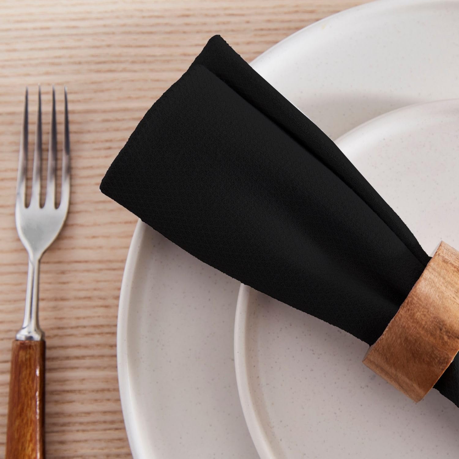 Vision Linens Black 100% Recycled Eco-Friendly Polyester Coloured Napkins For Dining/Events