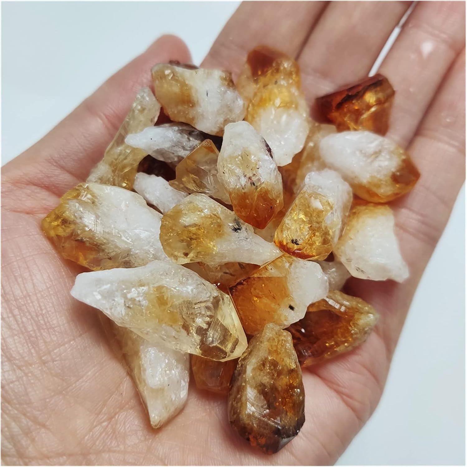 FIDEMM Natural Crystal Rough 100g Quality Natural Citrine Stone Yellow Quartz Crystal Rough Dots Gross Gemstone Healing Mineral Sample