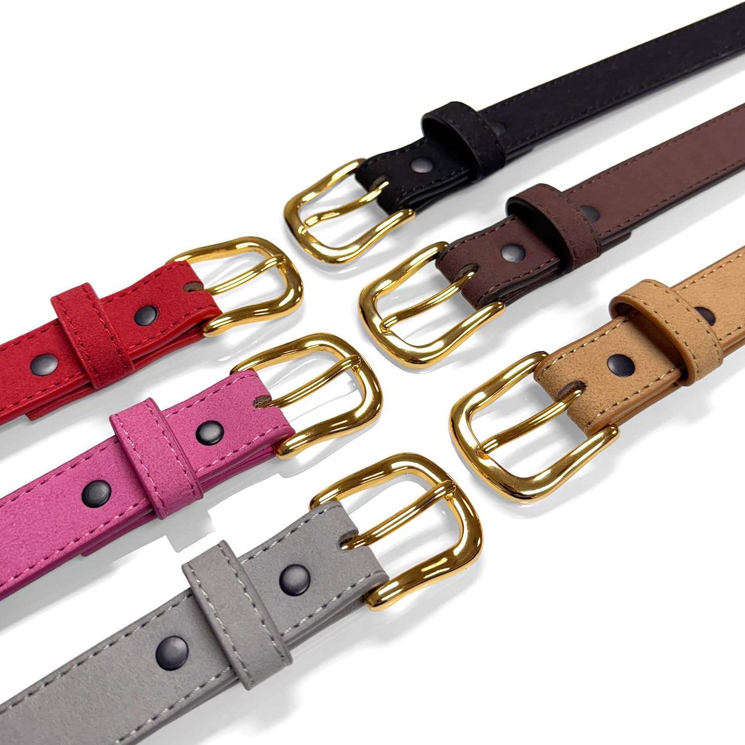 Silver or Gold Buckle Genuine Suede Leather Casual Dress Jean Belt 1"(25mm) Wide