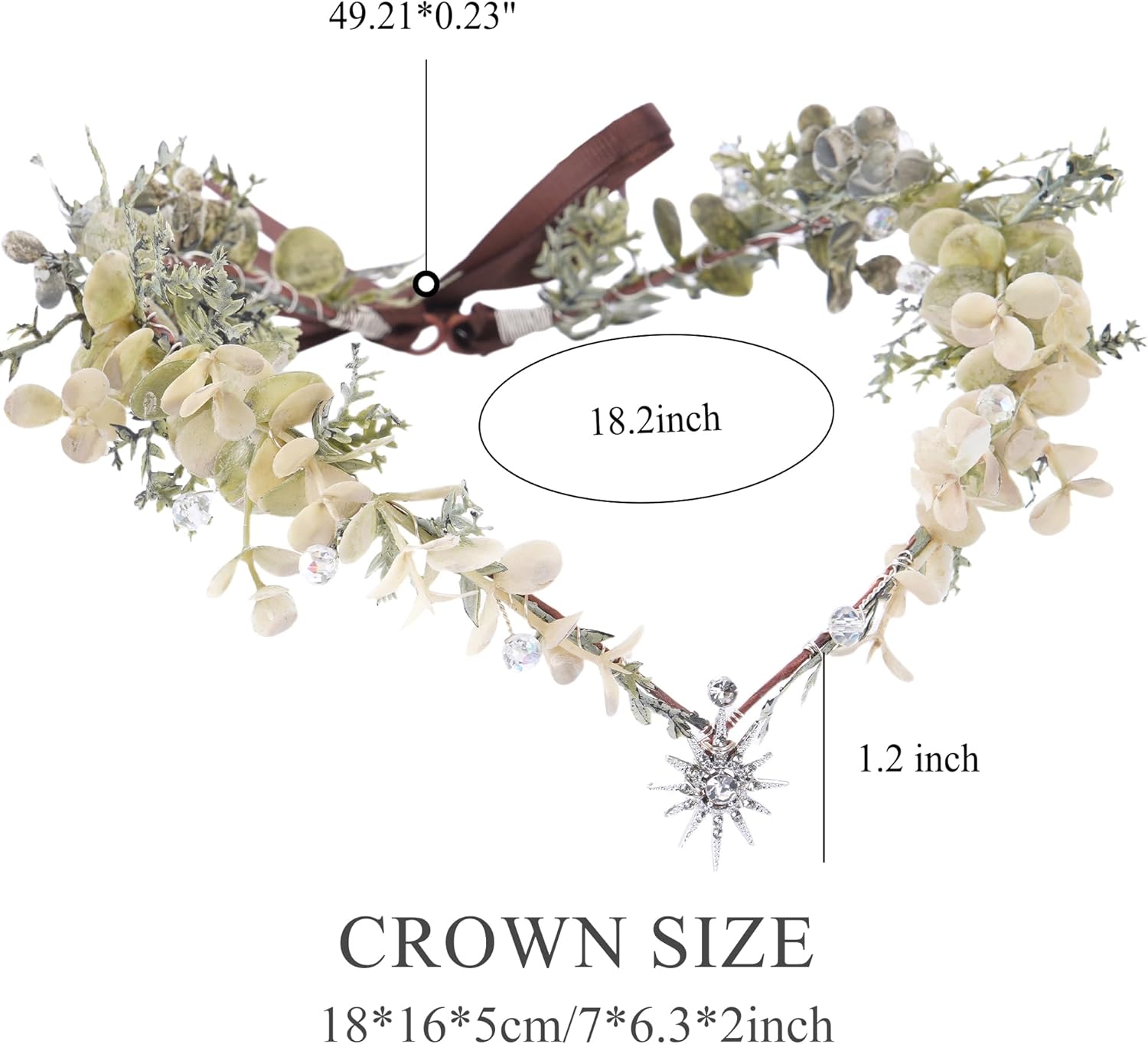 MOSTORY Woodland Flower Fairy Crown - Forest Elf Crown Circlet for Renaissance Accessories Women Fairycore Renfaire Cosplay - Image 6