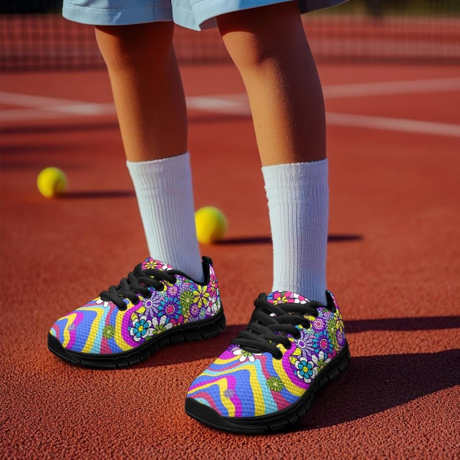 Funnydude Cute Print Boys Tennis Shoes Kid Casual Walking Shoes for School