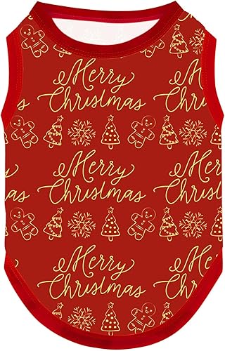 Miniatura 5 de 4 camisas de Navidad para perro, ropa para perros medianos, hembras y niños, camisas estampadas para cachorros, camisetas transpirables con