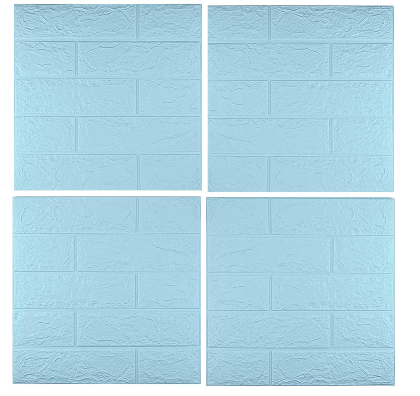 Lukzer 4PC Self-Adhesive 3D Brick Foam Wallpaper Waterproof Wall Sticker for Home, Kitchen, Bedroom, Office, Hotel Decoration 3D Panels (Blue/77 x 70cm) (B09GKQ8K7M) Amazon Price History, Amazon Price Tracker