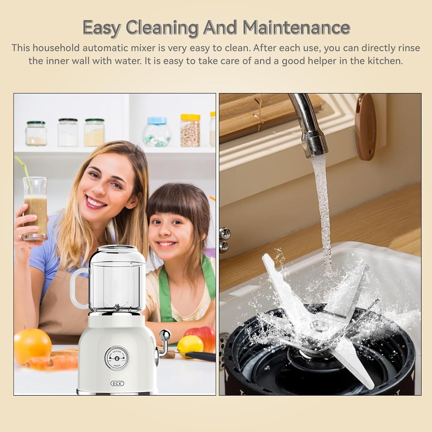 Plplaaoo Retro Mini Blender for Smoothies and Shakes,Portable Personal Juice Mixer,Electric Countertop Blender with Stainless Steel Blades, BPA-Free Travel Cup Ideal for Home, Office,Travel (White)