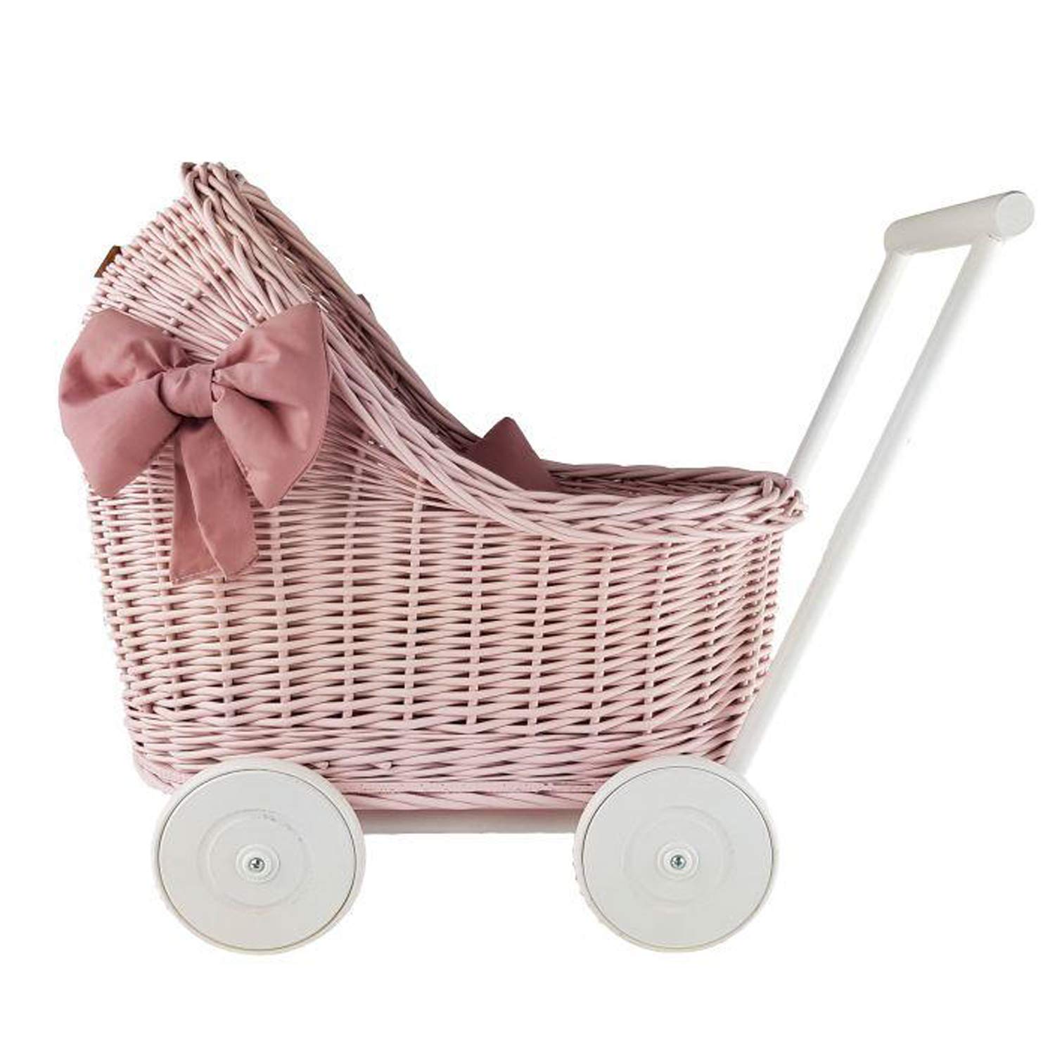 wicker toy stroller